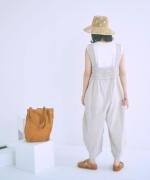 ハンドスモッキングコットンポプリン　サロペット